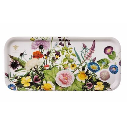 Ein Flower Garden Tablett aus Birkenfurnier 32x15 cm