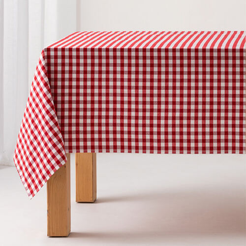 Antifleck-Tischdecke Stoffgefühl Vichy-Karo rot